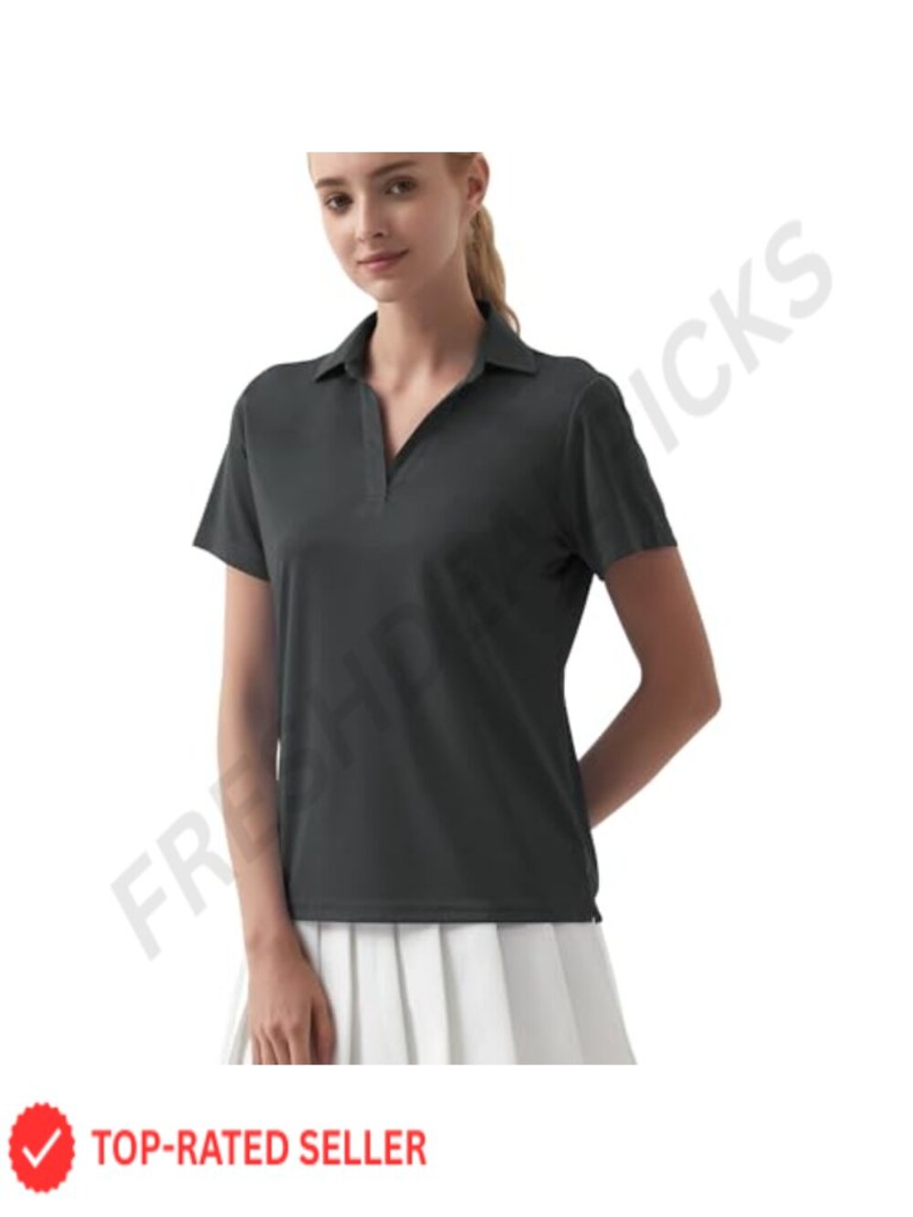 Women's Golf Tennis Polo Shirt Short Sleeve V-Neck Athletic Dry Fit UPF 50+